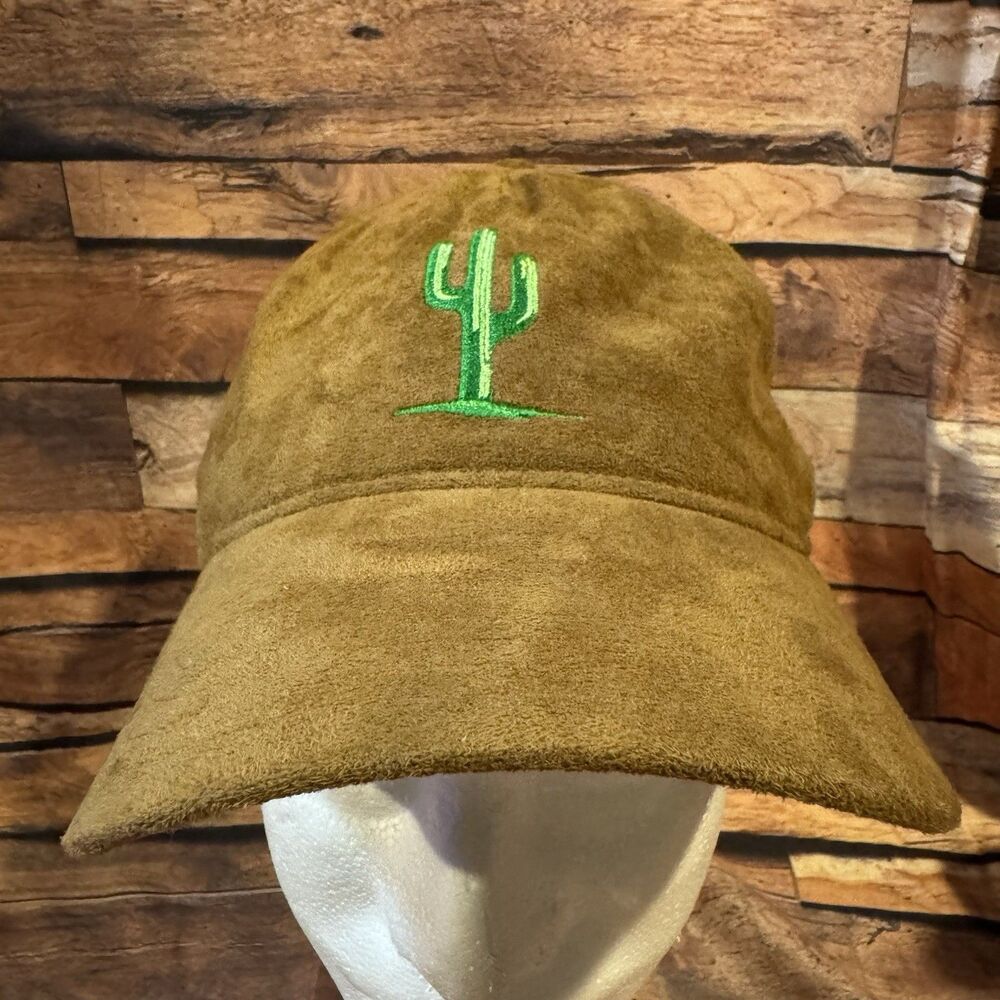 No Boundaries Cactus Hat Cap Faux Suede Rust Brown Adjustable Dad Hat Desert Men